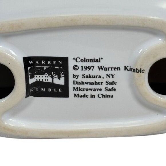 Colonial Napkin Holder American Flag Patriotic 1997 Sakura Warren Kimble USA - Picture 9 of 11